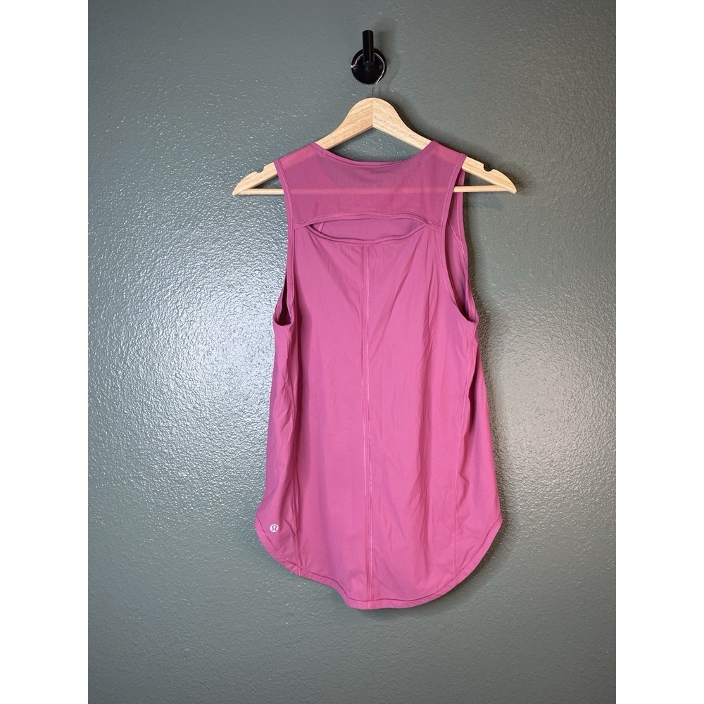 Lululemon Sculpt Tank Top Size 4 Sonic‎ Pink Mesh Cut Out Breathable - Picture 2 of 4